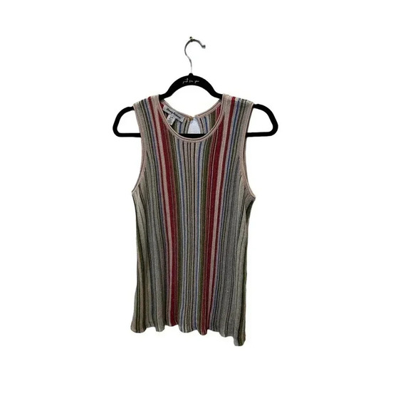 Tommy Bahama Women's Sleeveless Vista Sol Stripe Swing Tank Sweater Size S/P - Picture 2 of 5